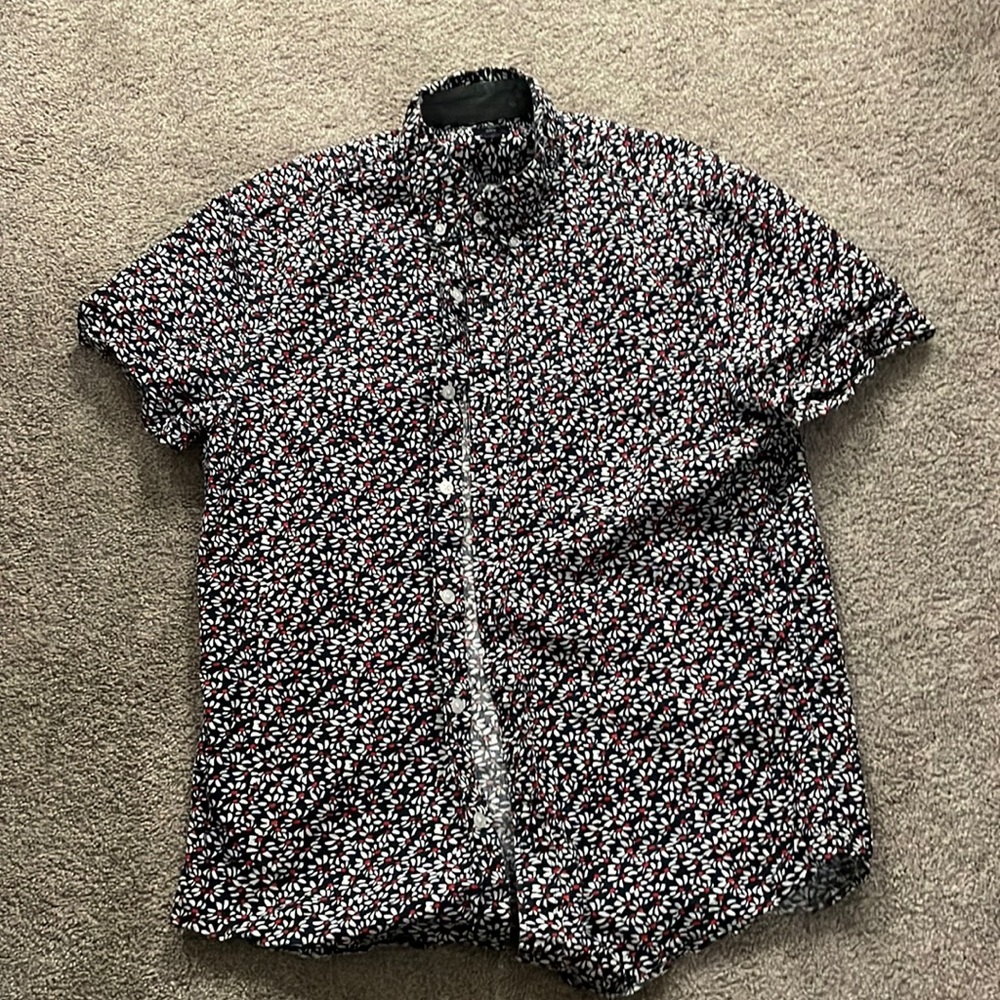 JCREW Printed Short Sleeve Button Down